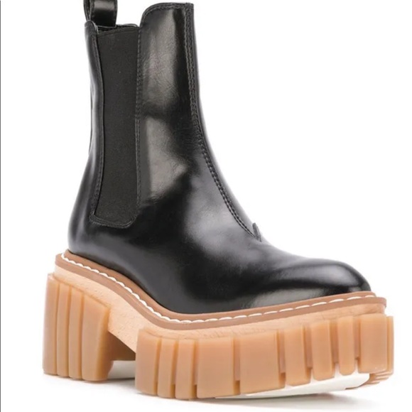 Stella McCartney Emilie Platform Chelsea Boots In Black/Gum Size 36.5 - Picture 4 of 16